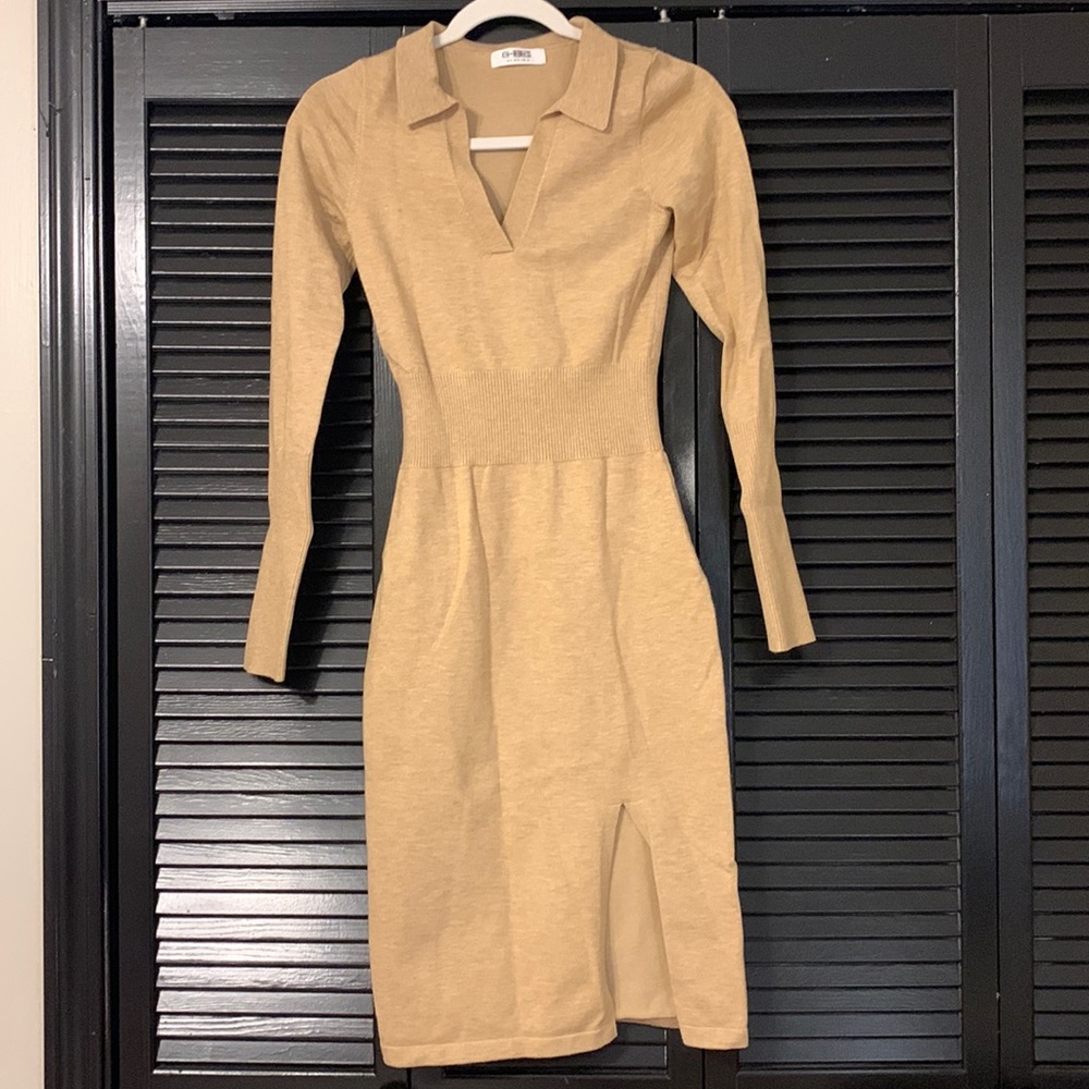 4th + Reckless camel knit dress